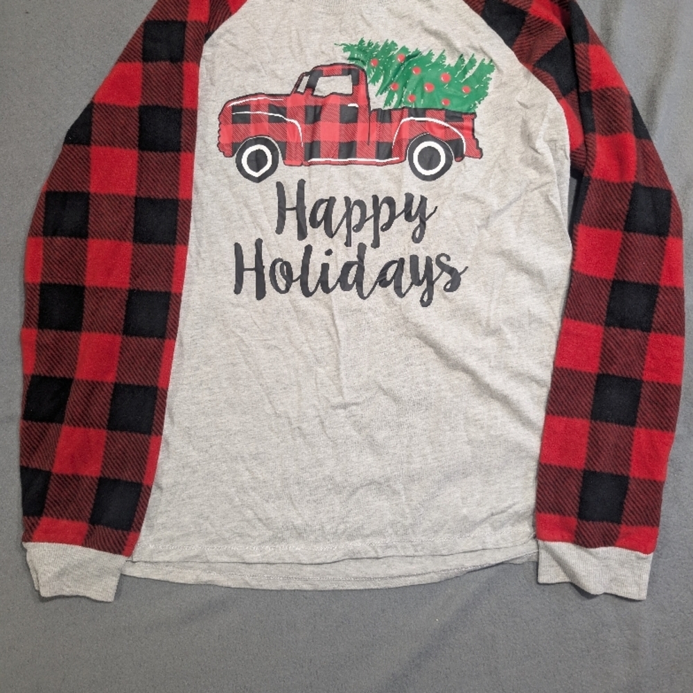 Red‎ and Black plaid Christmas Pajama shirt XL